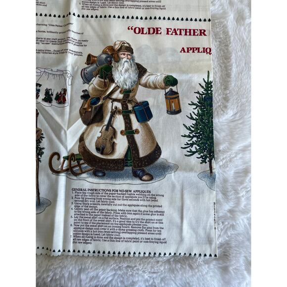 Vintage 1980's VIP Print Cranston Old Father Christmas Appliqués Holiday Sewing - Picture 6 of 6